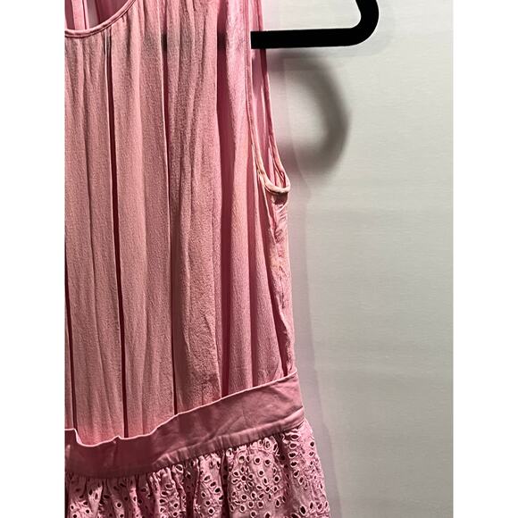 M Missoni Pleated Silk Cotton Pink
Sleeveless Lined Eyelet Mini Dress Sz 40/US8 - Picture 12 of 13